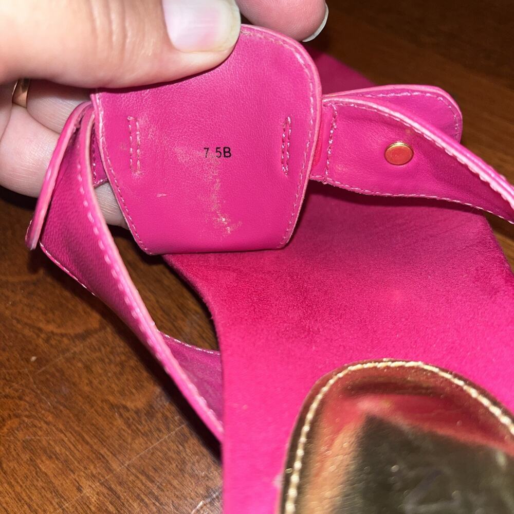 Lauren Ralph Lauren Womens LAKIN Pink T-Strap Sandals 7.5 B - Picture 3 of 4